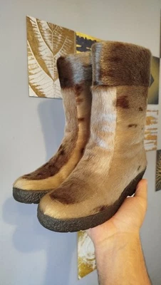 Botas Mujer Vintage Fabricadas en Piel de Oveja y Foca 100% Natural (39-40) Foto 1 de 4