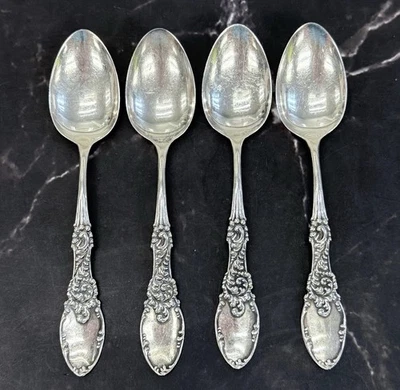 Juego de 4 cucharaditas Frank Whiting tirolesa de plata esterlina cinco en punto Foto 1 de 4