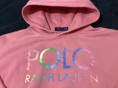 Sudadera con Capucha Ralph Lauren Para Mujer Rosa Logo Arco Iris Talla XXL Algunas Manchas Ver Fotos Foto 1 de 4