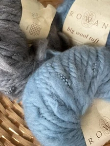 ROWAN BIG WOOL TUFT YARN Color#59- Blue  50g/27yds Merino & Nylon - Picture 1 of 19