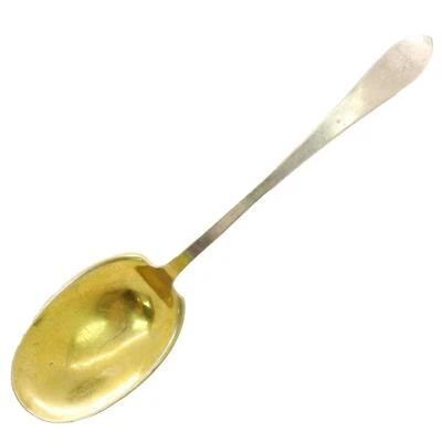 1870 QUEEN ANNE PRATA ESTERLINA TIFFANY CO TIGELA DE LAVAGEM DE OURO COLHER DE SERVIR PRESERVA - Imagem 1 de 4