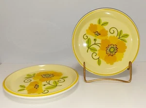 2 Vintage Iron Stone Sunny Days 41411 Flower Pattern 8" Plates Made In Japan - Picture 1 of 4