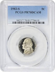1982-S Jefferson Nickel PR70DCAM PCGS - Picture 1 of 2