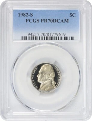 1982-S Jefferson Nickel PR70DCAM PCGS - Image 1 of 2