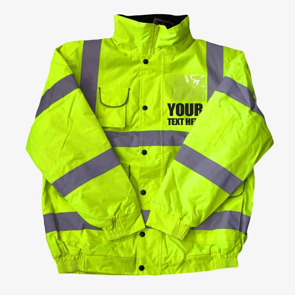 BROOK HI VIS CUSTOM PRINTED Kids hi vis viz bomber jacket, Add child's name to the front