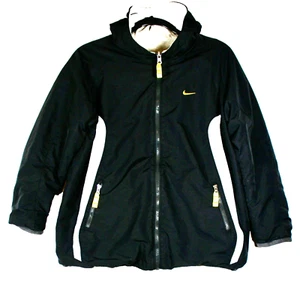 Nike Boy's Large Hooded Jacket Black Reversible to Gray Hoodie Sweatshirt Zip Up - Picture 1 of 8