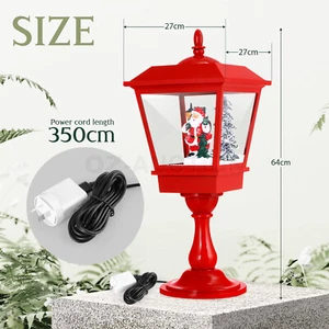 Christmas Led Street Light Snowing Post Xmas Decoration Ornaments Lantern Music - Picture 1 of 10