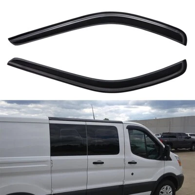 For 2015-2025 Ford Transit Tape-on Window Visors Sun Rain Guards Wind Deflectors Foto 1 de 4