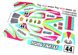 Pegatinas de vinilo Retro Race Car Livery Pink Lime Se adapta a Tamiya Rising Fighter Buggy - Imagen 1 de 1