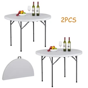 Plastic Folding Table Picnic Camping Table Indoor Outdoor 3/4/6/8 FT Multi Color - Picture 1 of 91
