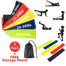 Resistance Bands Loop Set of 5 Exercise Workout Fitness Yoga Booty Band