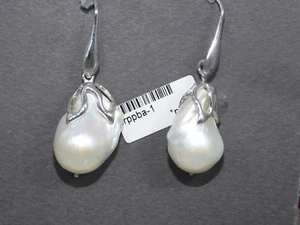 925 Sterling silver Earrings baroque pearl woman xft original hand made Italy - Bild 1 von 2