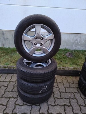 4x Sommerkompletträder Honda Jazz (GD) auf Original 14 Zoll Honda Alufelgen - Bild 1 von 4