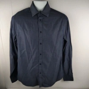 Country Road Regular Fit Mens Small Long Sleeve Blue White Spotted Button Shirt - Picture 1 of 7
