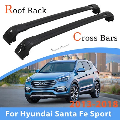 Roof Rack Cross Bars Aluminum For Hyundai Santa Fe Sport 2013-2018 Anti-theft - Image 1 of 4