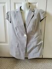 New Signature By Larry Levine Sz 8 White Gray Stripes Jacket Casual Career Lined