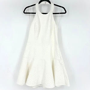 Parker White Leona Halter Mini Skater Dress Open Back Small - Picture 1 of 10