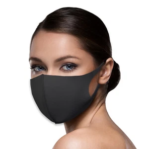 5 /10 Retail Packed Black Face Mask Reuse & Wash Multiple Use Face Covering Mask - Picture 1 of 8
