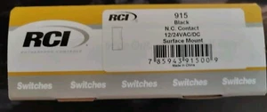 NiB Sealed RCI 915 Passive Infrared N.C. Contact Switch (Black) Surface Mount - Picture 1 of 3