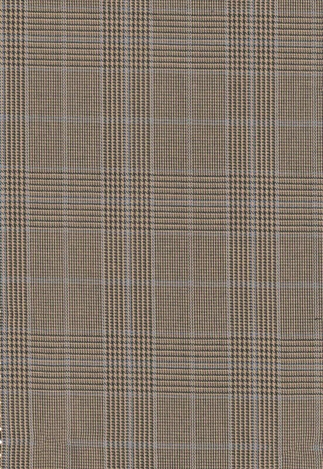 Brown Suiting Fabric Prince of Wales Check Suit Jacket Pants Wool Cloth 5 YARDS - Image 1 of 1