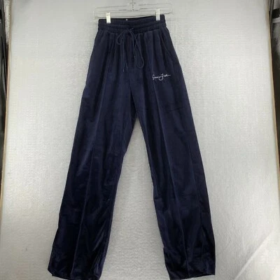 Pantalón Missguided Mujer Terciopelo Pierna Ancha Cintura Elástica Azul Marino Talla 2 Foto 1 de 4