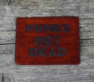 Punks not dead - leather patch, Punks sew, Anarchy sew, punk rock. - Picture 1 of 5