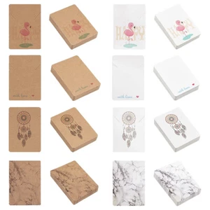 100PCS Necklace Display Cards Holder Cardboard Jewelry Tag Brown White 6.95x5cm - Picture 1 of 16