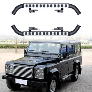2Pcs Running Board Side Step Pedals Nerf Bar Fits For LR Defender 110 2003-2016 - Picture 1 of 15