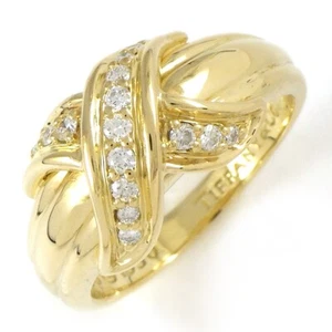 Tiffany & Co. Ring Signature X Cross Diamond 750(18K) Yellow Gold US6.25 - Picture 1 of 9