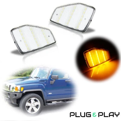 Luces marcadoras laterales ámbar transparente para guardabarros para 05-10 Hummer H3 y 09-10 H3T todos los modelos Foto 1 de 4
