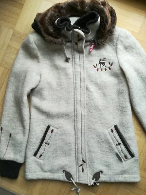 Spieth&Wensky Trachtenjacke mit Kapuze, Stickerei,Janker, Wolle, beige Gr.32 top - Bild 1 von 4