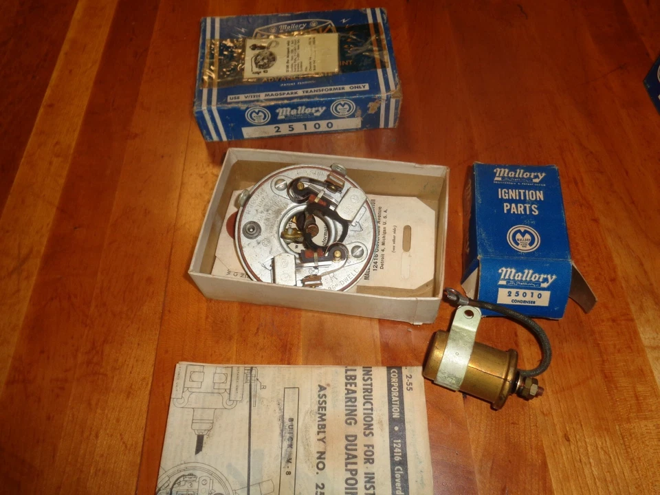 KIT DE CONVERSIÓN DE DOBLE PUNTO 55 6 CHEVROLET 6 MALLORY 25100 BUICK V8 1955 NUEVO DE STOCK Foto 1 de 1