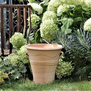 handgefertigtes Terracotta Pflanzgefäß, frostfester Pflanzkübel Salvia 35 - Bild 1 von 12