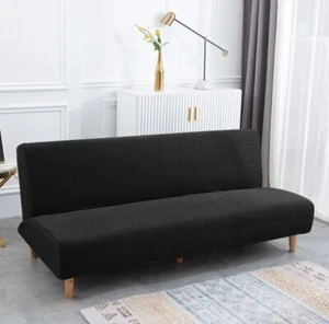 Armless Sofa Bed Cover Sofa Slipcovers Stretch Elastic Bench Cover, M, Dark Grey - Picture 1 of 2