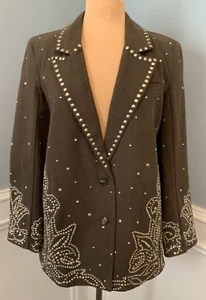 Free People Embellished Suit Womens 4 Blazer Pants Set Studded Southwestern - Picture 1 of 17