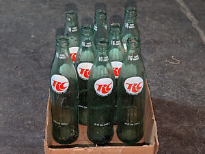 Lot of 8 Vintage RC Cola Glass Bottles 16oz
