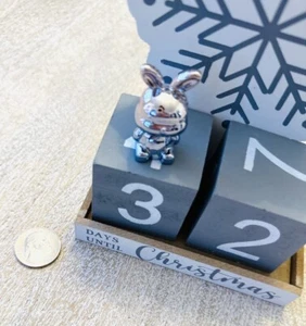 Electroplated Peach & Silver Ombré Baby Bunny Mini Rabbit Figurine - Picture 1 of 4