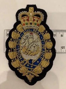 British Army Honi Soit Qui Mal Y Pense Bullion Wire Embroidered Badge - Bild 1 von 1