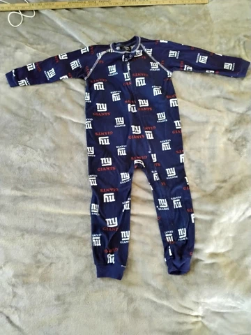 New York Giants NFL Team Apparel Kids One Piece pajamas PJ's Blue sz 4 Cover