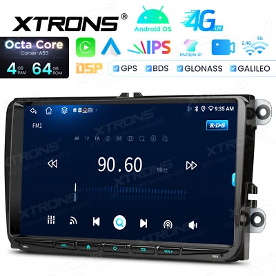 9 Zoll Android 14 Auto Car Play 4+64 8-Kern Autoradio AKM DSP für VW Passat Golf - Bild 1 von 4