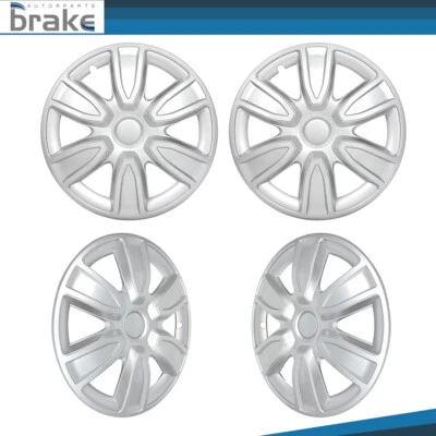 Tapacubos 4X 15" plateados a presión para Toyota Camry Dodge Stratus Ford Focus Foto 1 de 4