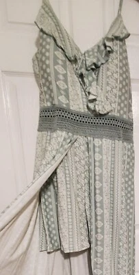 NWT Women's No Boundries Ruffle Maxi Romper Jade XXXL 21 Regular Jumpsuit Shorts - Image 1 of 4