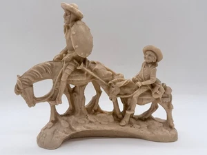 Vintage Stone Statue of Don Quixote & Sancho Panza- Horse & Donkey - Picture 1 of 11
