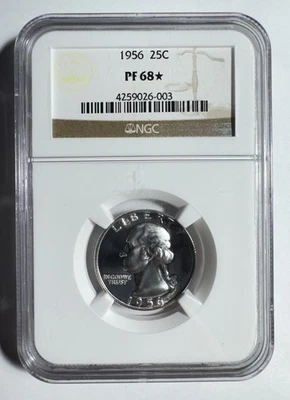 1956 25C Washington Quarter NGC PR68* - Image 1 of 2