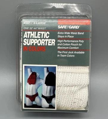 Jockstrap vintage SafeTGard Athletic Supporter XL 38–44 cintura feita nos EUA NOS - Imagem 1 de 4