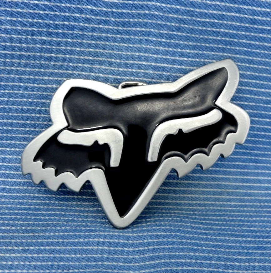 Fox Racing Promo Cinturón Hebilla Negro Emblema Logo Motocross Barro Suciedad Bicicletas .CPA797 Foto 1 de 4