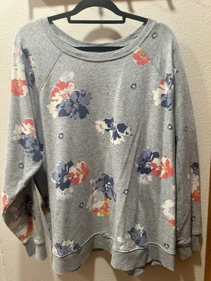 ANTIGUA SUDADERA AZUL MARINO MUJER ACOGEDORA XXL ESTAMPADO FLORAL MANGA LARGA OVERSIZE Foto 1 de 4
