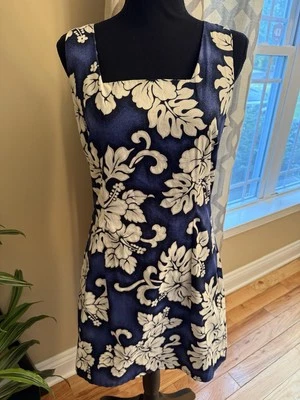 Vestido para mujer Royal Creations talla grande hawaiano azul floral hibisco playa Foto 1 de 4