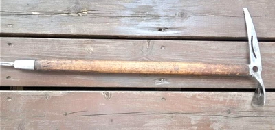 Hacha de hielo mango de madera cabeza de metal CHARLET MOSER MONT-BLANC Francia vintage 73 cm FS Foto 1 de 4