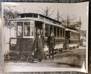 Historic Capital Traction Co. 527 Closed Motor Car & Closed Trailer Photograph - Picture 1 of 7